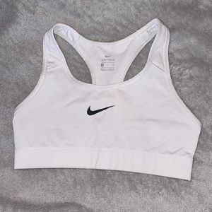 WHITE/BLACK NIKE SPORTS BRA, SMALL